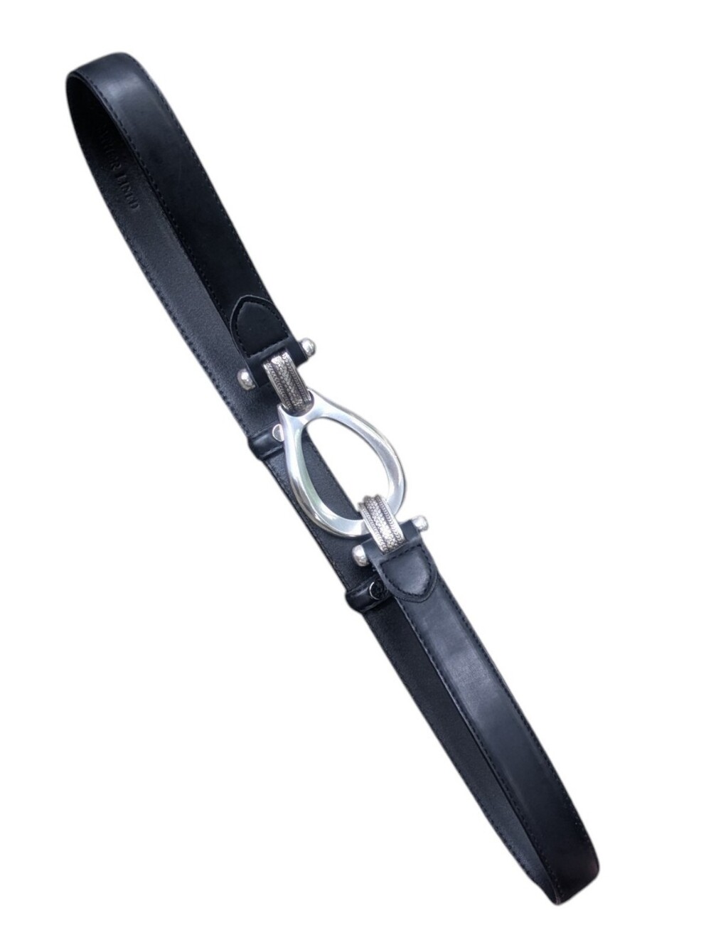 Black Leather Silver Hook Belt